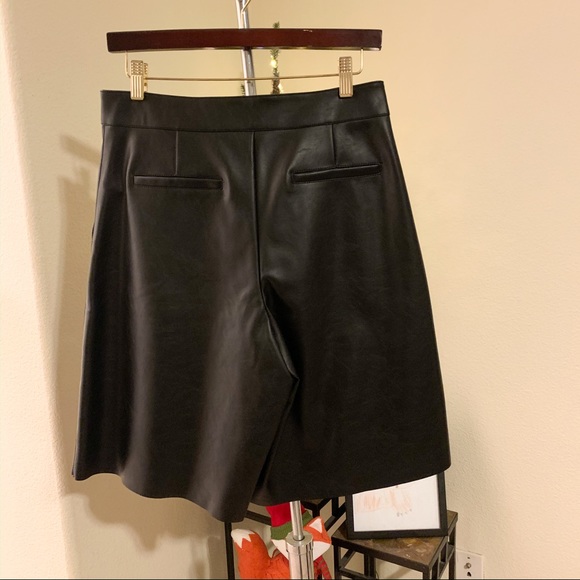 Topshop Faux Leather Culottes. - Picture 3 of 5